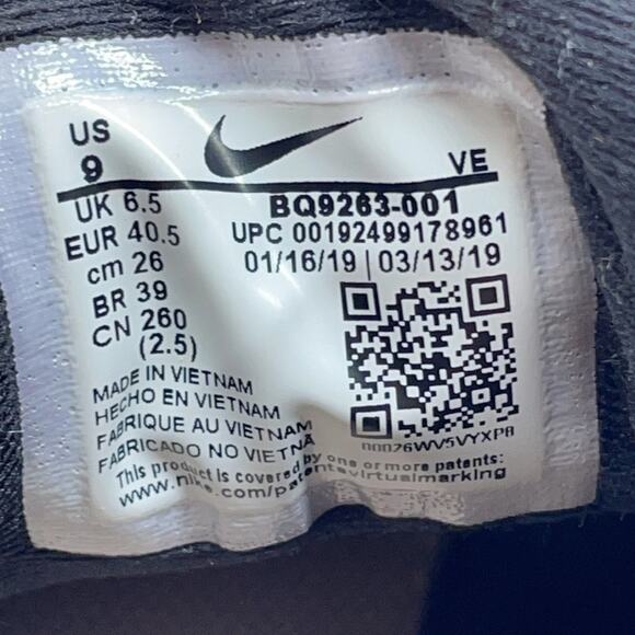 Nike Downshifter 9 Running Athletic Shoes Black Pink Yellow Floral Swoosh Size 9 - Picture 10 of 11